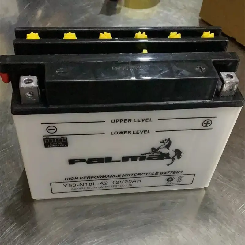 PALMA C50-N18L-A Dry Charged Lead Acid Battery For Motorcycle front view