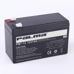 PALMA PM7-12 12V 7Ah Battery PM7-12 for Electric Vehicles and Solar Systems front view