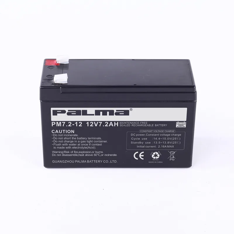PALMA Sealed VRLA UPS Battery 12V 7.2Ah front view